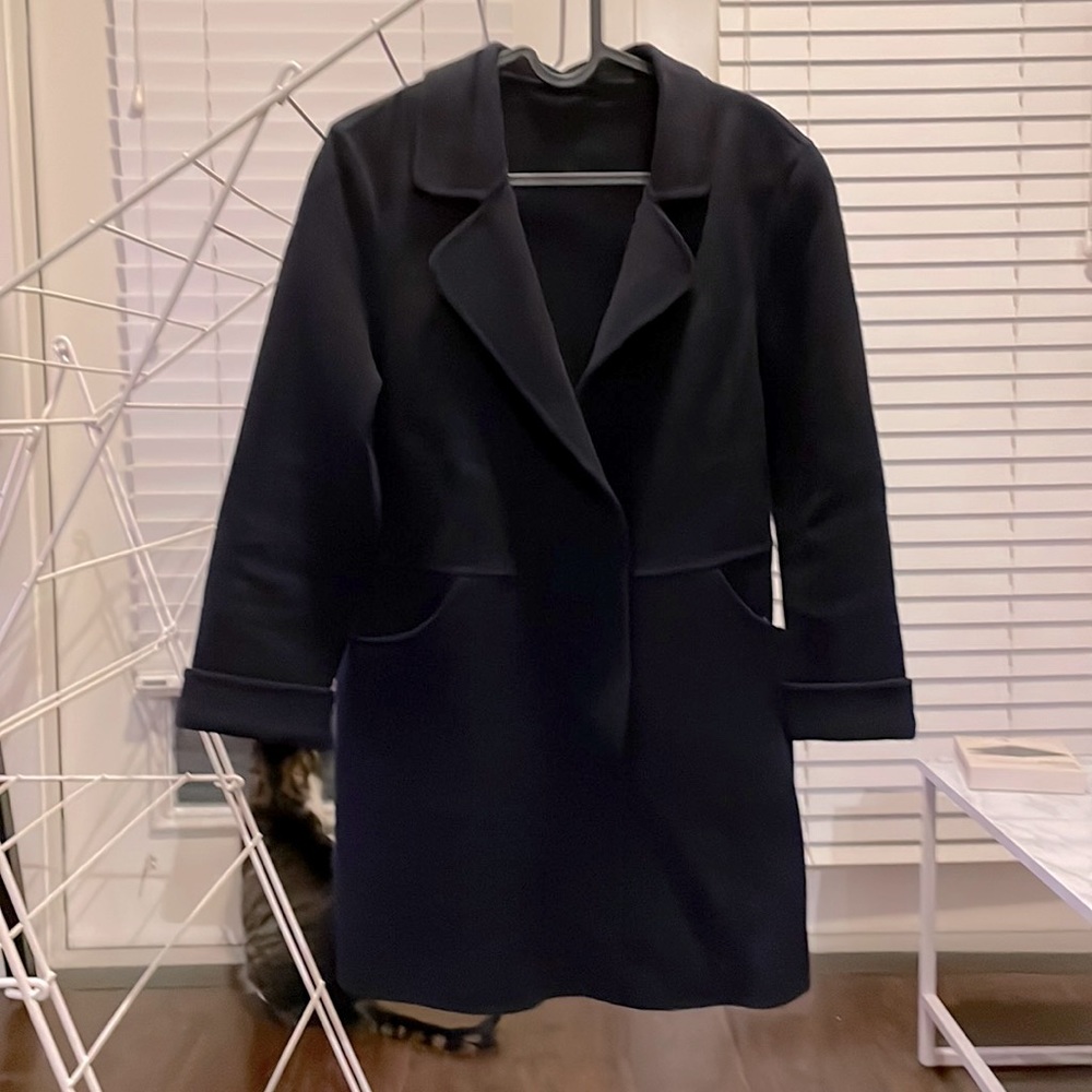 Double face 100% wool coat navy size 2
